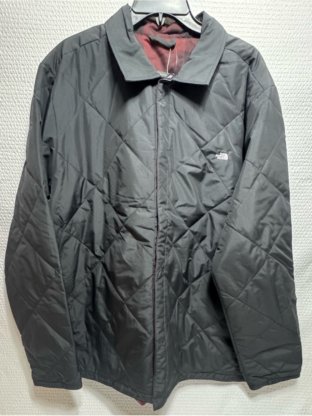 The North Face Men's Black Quilted Jacket flannel insulated reversible